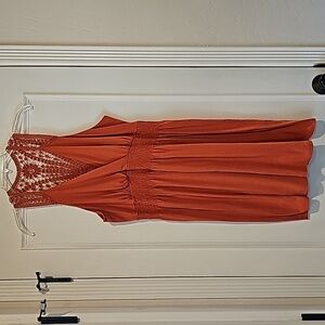 Maurices Orange Crochet back dress